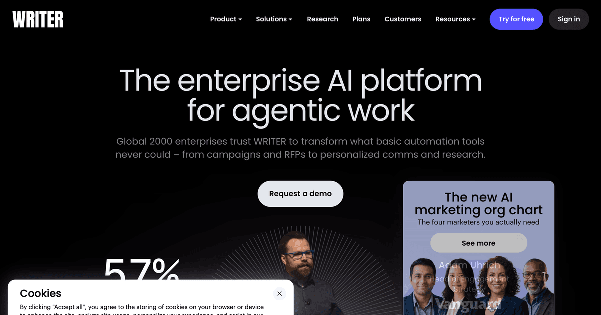 Screenshot of Writer website