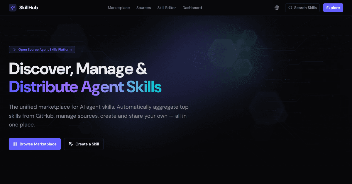 Screenshot of SkillHub website