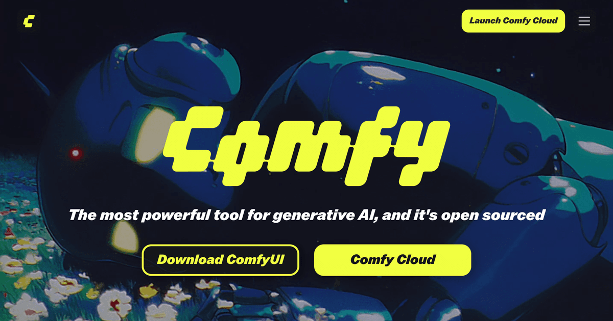 Screenshot of ComfyUI website