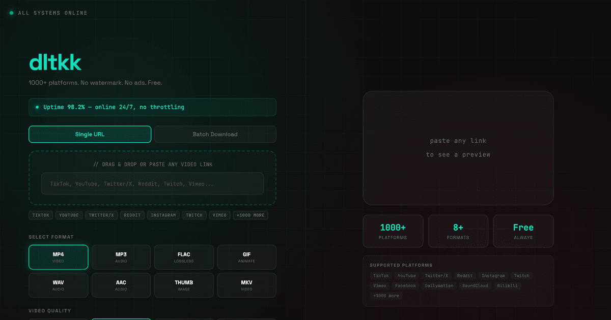 Screenshot of dltkk website
