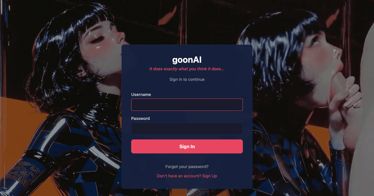 Screenshot of GoonAI website