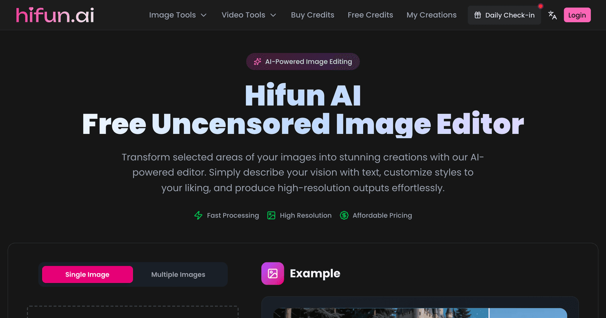 Screenshot of Hifun AI website