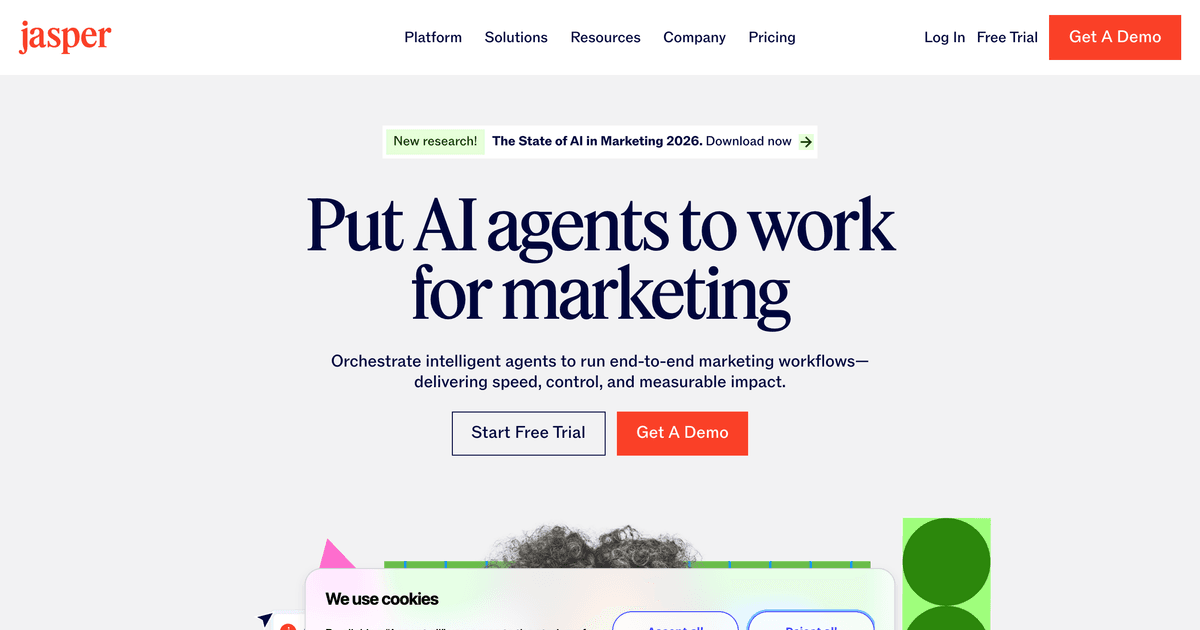 Screenshot of jasper.ai website