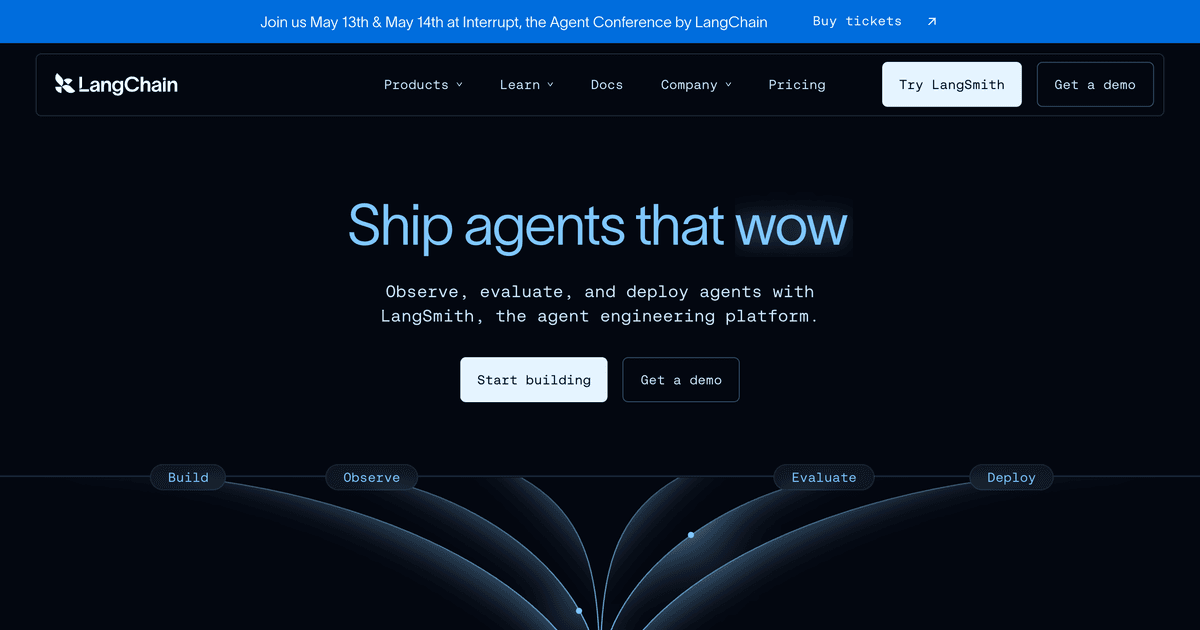 Screenshot of LangChain website