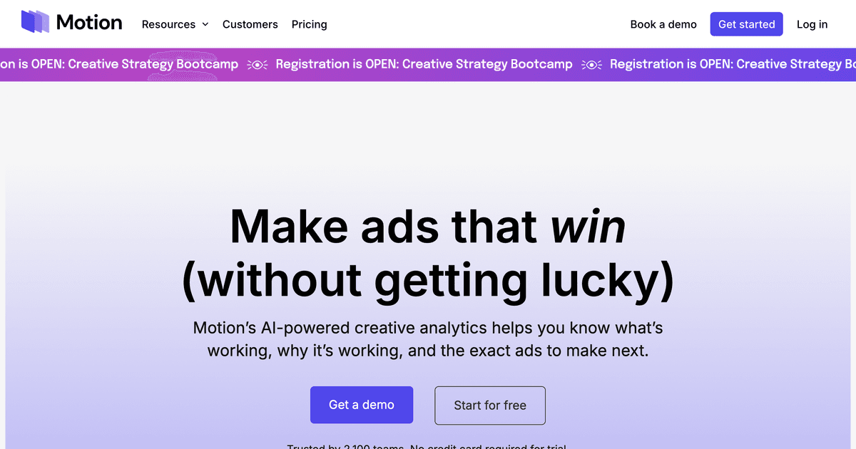 Screenshot of Motion website