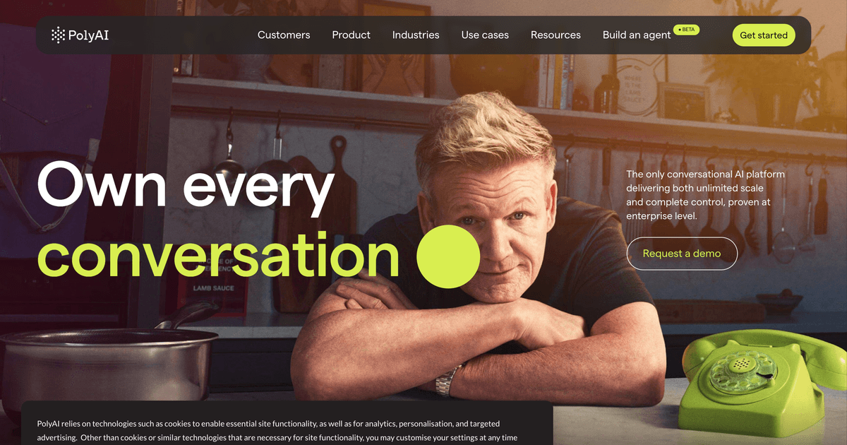 Screenshot of PolyAI website