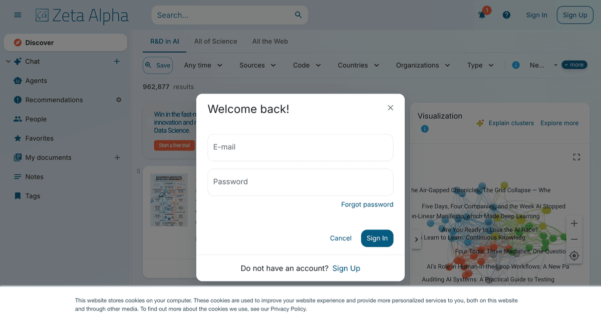 Screenshot of Zeta Alpha website
