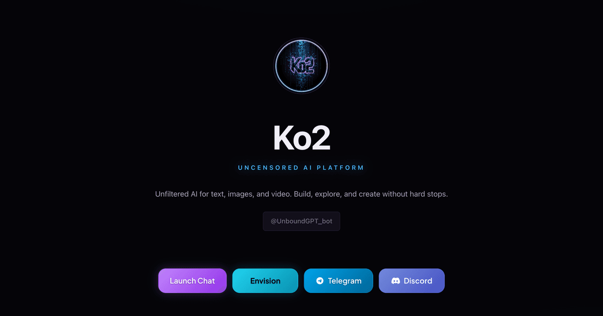 Screenshot of Ko2 AI App website